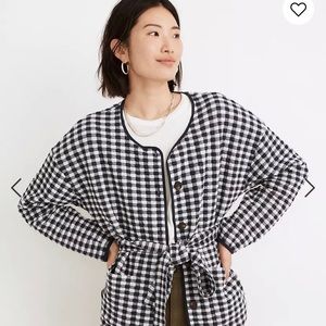 (Re)sourced Gingham Quilted Tie Jacket | NWT | Madewell